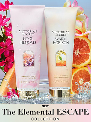 Victoria's Secret Elemental Escape fragrance collection ad